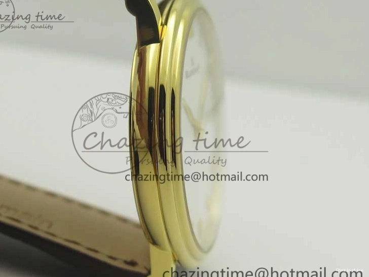 0318 WellDesigned Villeret 6651 YG ZF 1:1 Best Edition White Dial on Brown Leather Strap A 8000